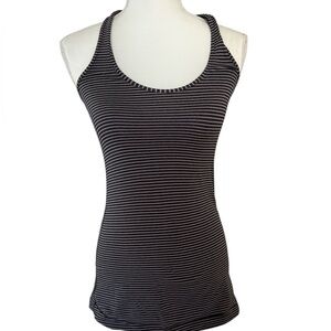 Lululemon Athletica Gray and Lavender Striped Tank Top